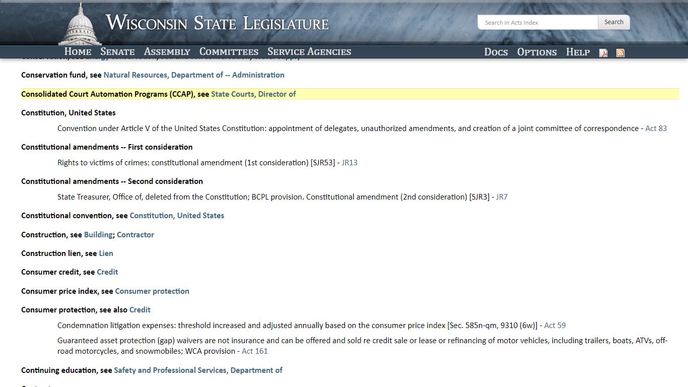 Wisconsin Legislature: Consolidated Court Automation Programs (CCAP)